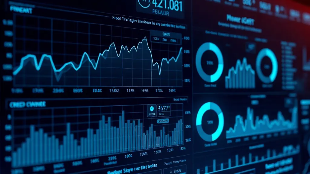 A high-tech digital interface showing financial graphs, cred