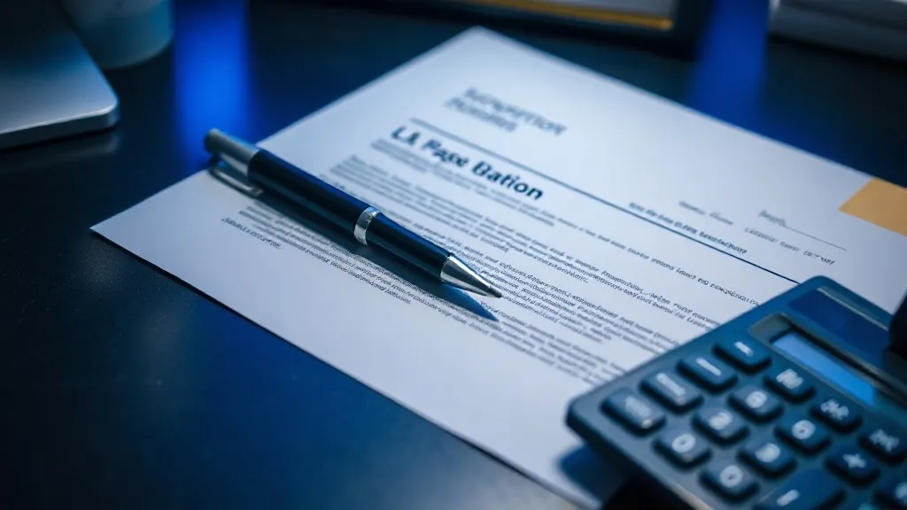 Macro photography of legal documents, a pen, and a calculato